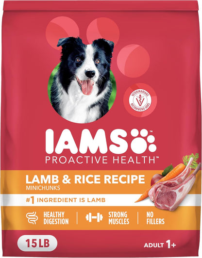IAMS Proactive Health Minichunks Adult Dry Dog Food with Lamb & Rice, 15 lb. Bag