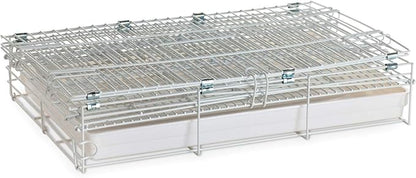 Large 23.5"x16.5"x20"H Travel Vet Bird Parrot Easy Foldable Metal Cage Carrier with Stainless Bowls and Wooden Stand Perch Prevent Beaks Out