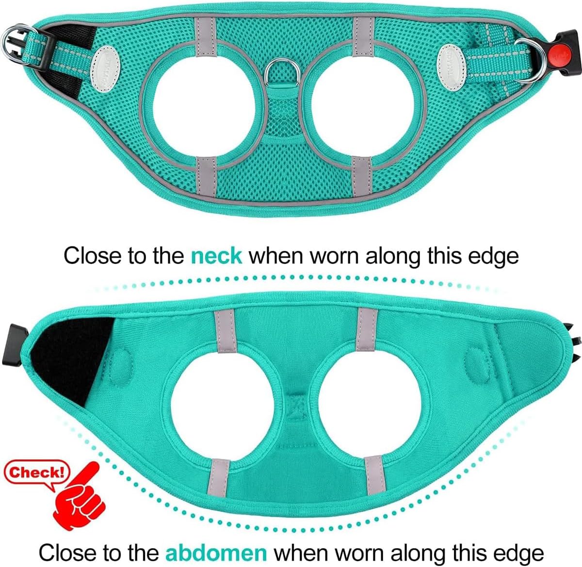 Joytale Small Dog Harness, Breathable Mesh Step-in Vest, Reflective Soft Padded Harnesses Small Sized Dog for Walking, Teal, S