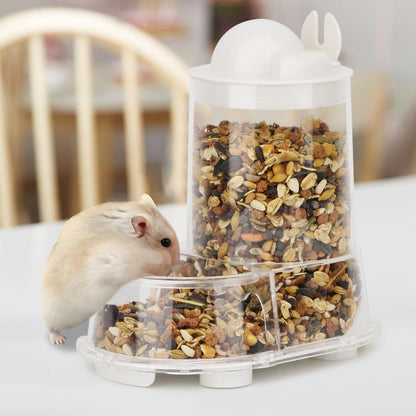 Wontee Hamster Feeder Food Bowl Automatic Dispenser for Dwarf Syrian Hamsters Mice Gerbils Rats or Other Similar-Sized Small Pets
