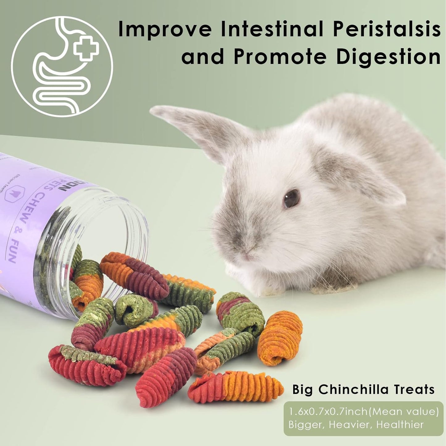 ERKOON Chinchilla Treats, Timothy Grass Chew Toys for Teeth for Rabbit Guinea Pig Gerbil Rat Dwarf Hamster (Treats)