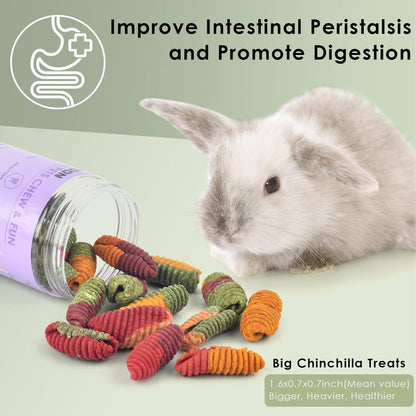 ERKOON Chinchilla Treats, Timothy Grass Chew Toys for Teeth for Rabbit Guinea Pig Gerbil Rat Dwarf Hamster (Treats)