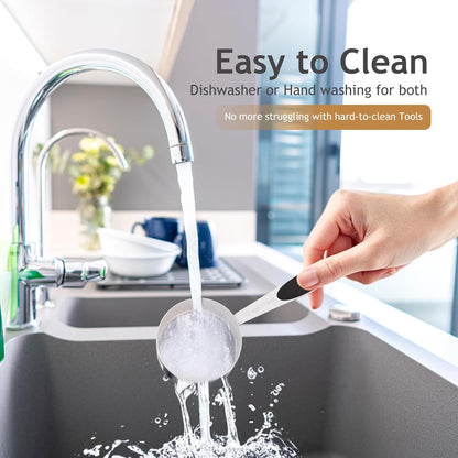 1PCS 1/4CUP(59ml) Dog Cat Food Scoop, Stainless Steel Measuring Cup, Metal Pet Scooper with Inner Precision Scale Measurement