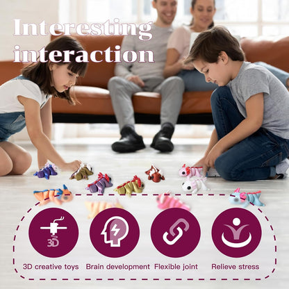 Mini 3D Printed Dragon Egg and 3D Printed Fidget Animals，Toy Fidget Bulk，Animal Miniature Figurines，Mini Egg Fillers，Teen Carnival Prizes (12pcs anmals)