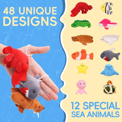 48 Pack Small Stuffed Animals Bulk Gifts for Kids (2.3/2"-2.5/3.5" Each), Party Favors Toys for Girls, Easter Basket Stuffers Christmas Stocking Plushies (48PCS)
