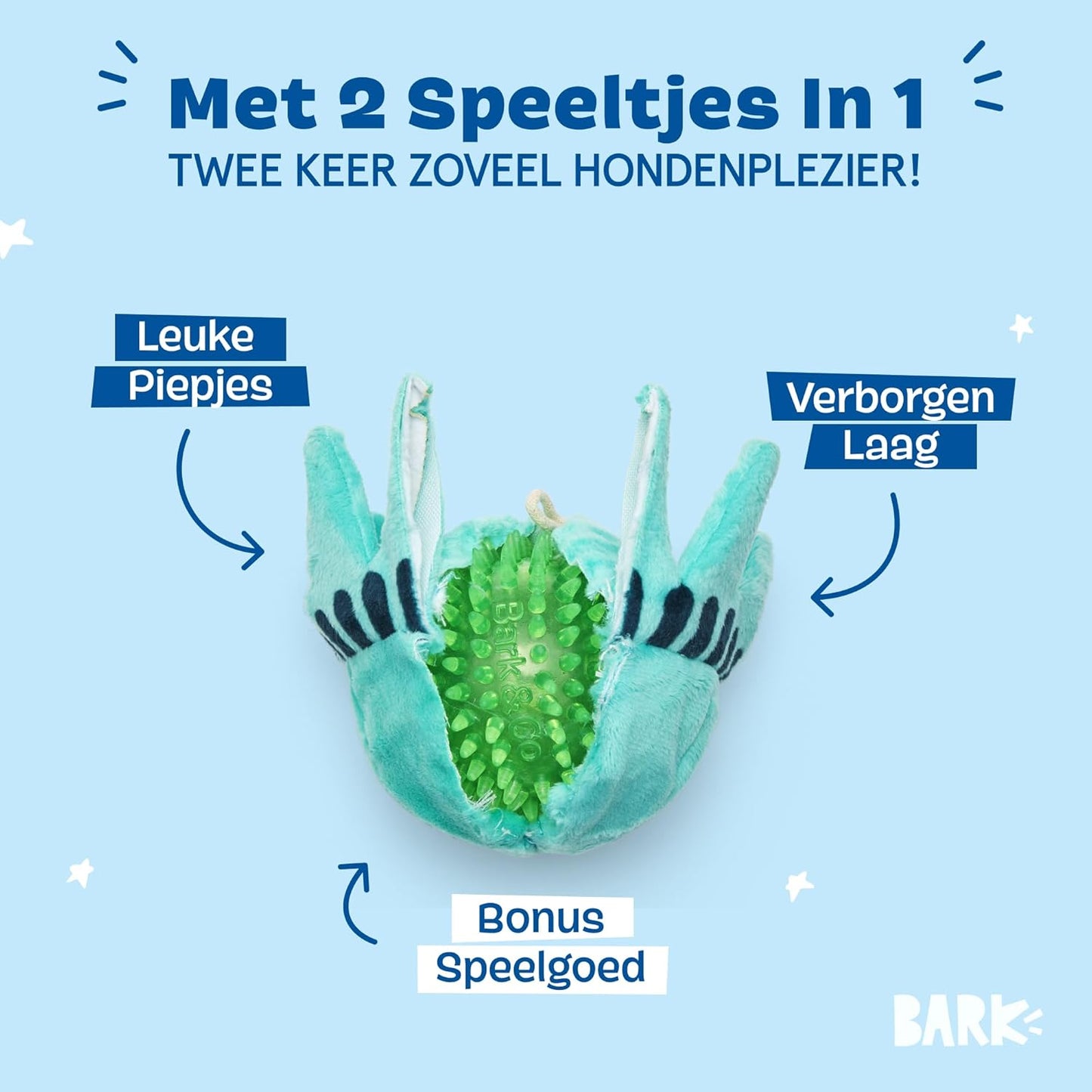 Barkbox Lady Liberty Ball Plush Dog Toy – 2-in-1 Squeaky and Crinkle Dog Toy with Plush Exterior and Textured Ball Core – Large Dog