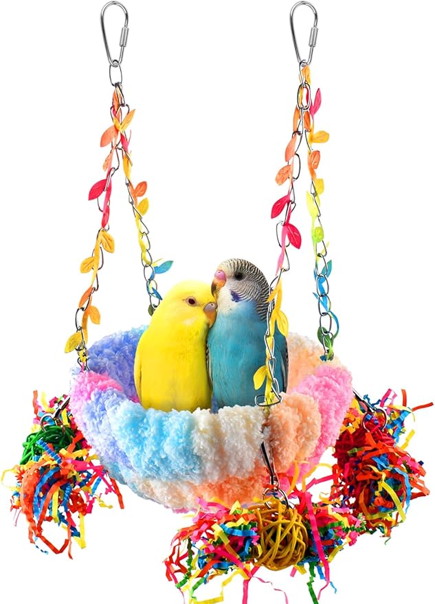KATUMO Parakeet Nest, Parrot Breeding Bed Conure Snuggle Nest Cockatiel Swing Bed for Small Pets, Size Large