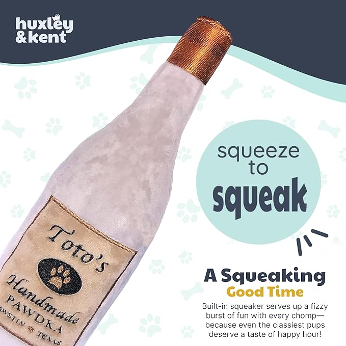 Huxley & Kent Funny Dog Toy w/Squeaker – Power Plush Squeaky Dog Toys for Small, Medium & Large Dogs – Soft Stuffed Animal for Indoor Play & Fetch - Toto's Pawdka, Small