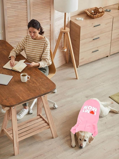 GreenJoy Dog Sweater Dog Hoodie Cold Weather Dog Coat Hooded Sweatshirt for Puppies,Cats, Small Medium Large Dogs (Pink(I Love My Mom), Small)