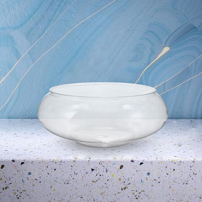 Clear Fish Bowl Vase Bubble Bowl Round Shallow Planter Terrarium Fish Bowl Aquatic Plant Pot Daffodil Pot Hydroponic Planter Fish Tank Aquarium Bowl