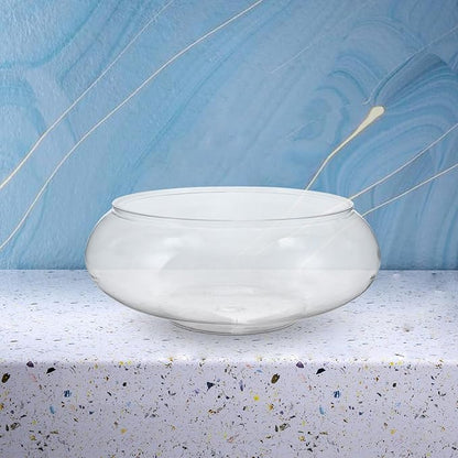 Clear Fish Bowl Vase Bubble Bowl Round Shallow Planter Terrarium Fish Bowl Aquatic Plant Pot Daffodil Pot Hydroponic Planter Fish Tank Aquarium Bowl