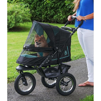 Pet Gear No-Zip NV Pet Stroller for Cats/Dogs, Zipperless Entry, Easy One-Hand Fold, Gel-Filled Tires, Plush Pad + Weather Cover Included, 3 colors