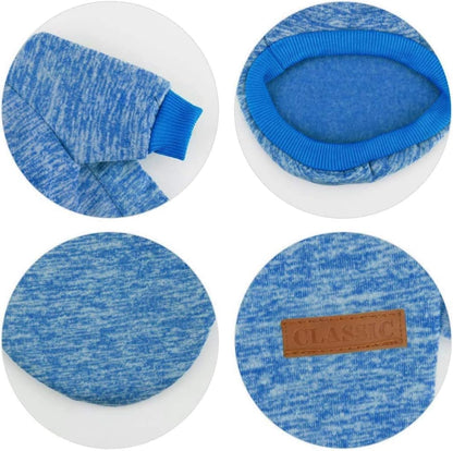 Idepet Pet Dog Classic Knitwear Sweater,Soft Fleece Coat for Small,Medium,Large Dog,Warm Pet Dog Cat Clothes,Soft Puppy Customes (XL, Blue)
