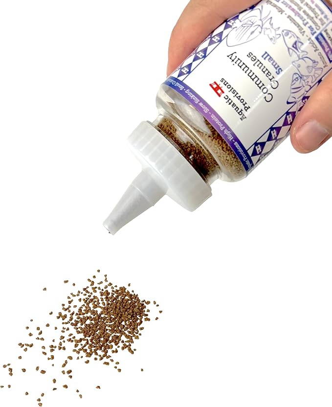 Community Fish Food Small Granules 3.17 oz, High Protein Slow Sinking Small Sized Granules