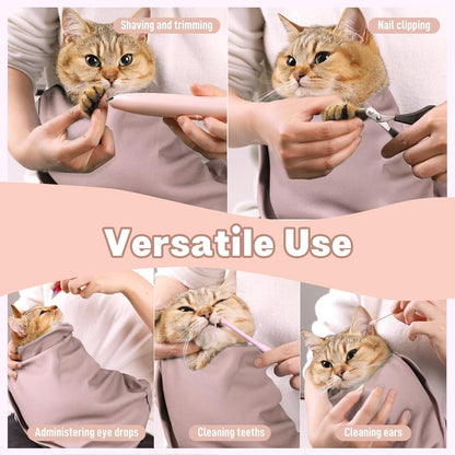 Paw Legend 35.4" Cat Wrap for Grooming Cat Wrap for Cutting Nails Cat Restraint for Nail Clipping Self Adhesive Blanket Restraint Cloth for Cats Within 22lbs