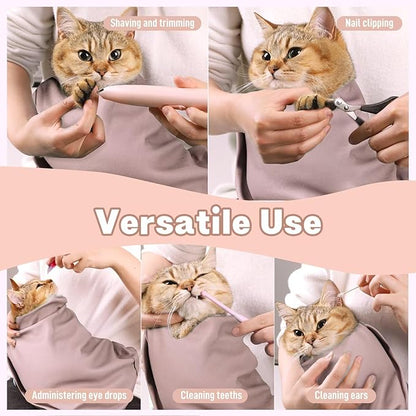 Paw Legend 21.7" Cat Wrap for Grooming Cat Wrap for Cutting Nails Cat Restraint for Nail Clipping Self Adhesive Blanket Restraint Cloth for Cats Within 6lbs