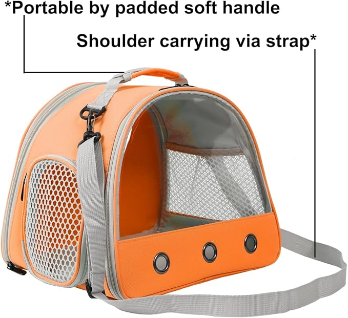 Rabbit Travel Carrier,Lizards Carrier, Small Animal Travel Bag for Bunny Sugar Glider Hedgehog Rat Parrot Bird Guinea Pig, Portable Guinea Pig Travel Cage for 2