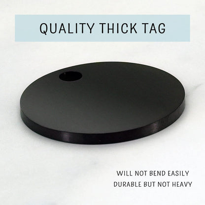 Ultra Joys Cat ID Tag Personalized Pet Tags, Durable Stainless Steel Small Pet Mini Dog Cat Tag Lightweight -Round Tag in Black