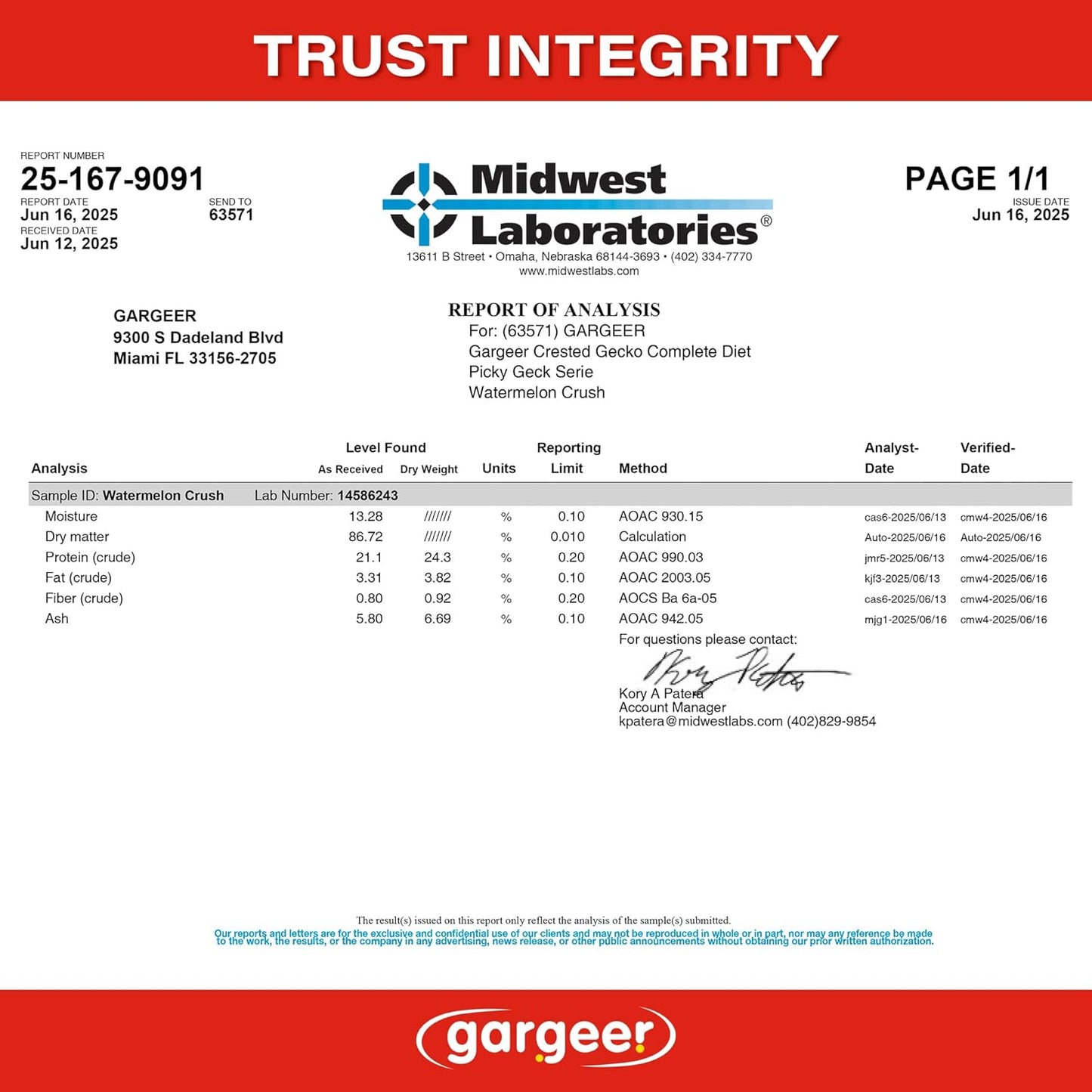 'Picky Geck' Watermelon Crush - Premium Crested Gecko Food | Hydration & Circulation Support with Bee Pollen & Coconut | No Fillers - Only Premium Ingredients | 2oz | Made in USA. Enjoy!