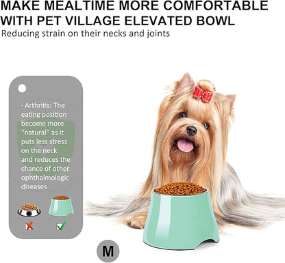 Dog Bowls,Cone Friendly Non Slip Single Dog Bowl with Stainless Steel Inner, Raised Bowls for Smll Dogs Spaniel Dogs Long Ear, High Capacity, M/2 Cup Mint Green