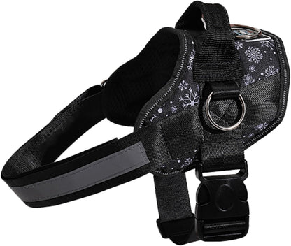 Joyride Basic Essential Dog Harness 1.0 - Small, Medium, Large Dogs, No-Pull Pet Vest with 3 Side Rings for Leash Placement, Adjustable for Training (Winter Snowflake, S)