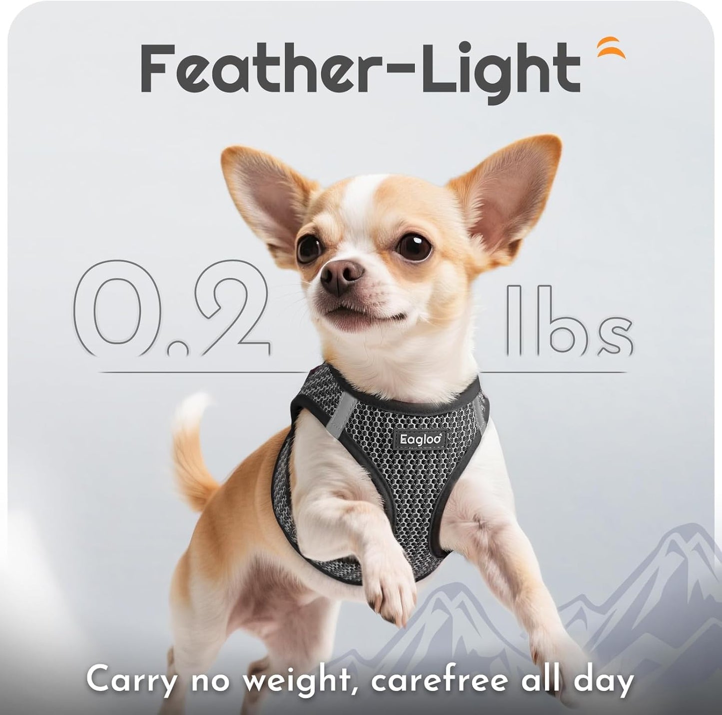 Eagloo Small Dog Harness and Leash Set, Step in Puppy Vest with Breathable Soft Mesh, Walking Reflective Pet Harness for Small Dogs, Gray, S