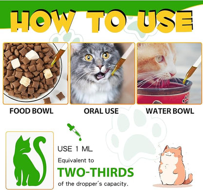 Cat Constipation Treatment, Cat Probiotic Supplements, Constipation Relief for Cats, Promotes Digestive Health, Improve Immunity, Vitamins for Cats with 6 Probiotics 60ml