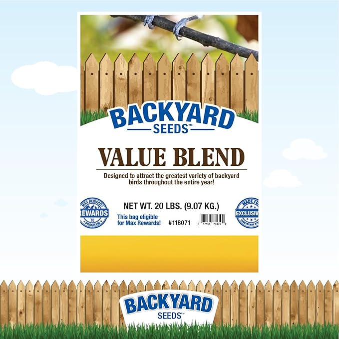 Backyard Seeds Value Blend Economy Mix Wild Bird Seed 20 Pounds
