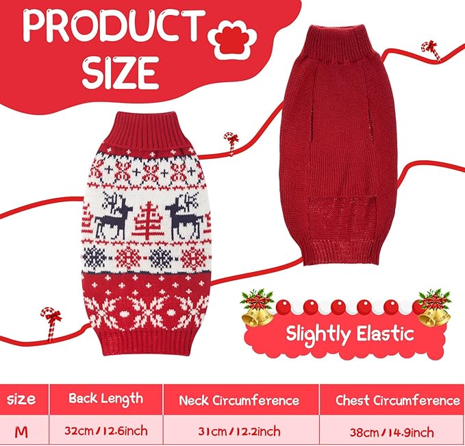 Sanwuta 3 Pieces Thanksgiving Christmas Valentines Day Dog Sweaters Sets Pumpkin Turkey Santa Puppy Dog Clothes Pet Knitwear for Puppy Doggie Cat Pet Costume(Medium)