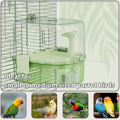 Automatic Bird Baths for Cage – Indoor Parakeet Bath with Pump, Bird Shower with 2 Modes Running Water, Bird Cage Accessory for Pet Birds Conure Budgies Cockatiels Lovebird(Green)