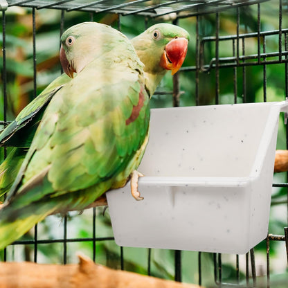LemonRoad 3 Pcs Bird Cage Feeders Winged Plastic Cup Universal Cage Waterer Milky White Food Dishes Bowl Pet Supplies Accessories for Small Bird