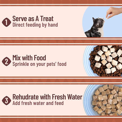 Just Try 6.35 oz Freeze-Dried Duck Cubes for Dogs & Cats – Single-Ingredient Dog Treats&cat Treats, Grain-Free, High Protein, Low Fat, Supports Skin & Joint Health – Natural Training Treats