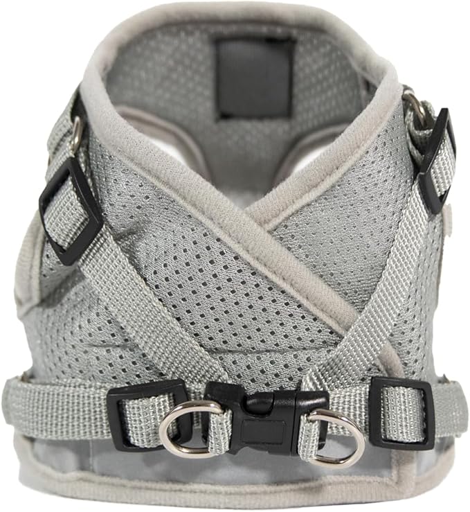Travel Cat Harness and Leash Set - Adjustable Fit Mesh Cat Harness and Reflective Strap - Comfort Walking Vest for Kitten for Outdoor Walking, Hiking (Small, Grey)