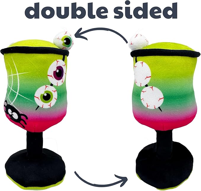 Huxley & Kent Funny Dog Toys w/ Squeaker & Crinkle - Stimulating & Interactive Chew Toy for Dogs - Mesh Lined Stuffed Dog Toy - Easy to Clean Doggie Toys for All Breeds (Witch's Potion,Small)