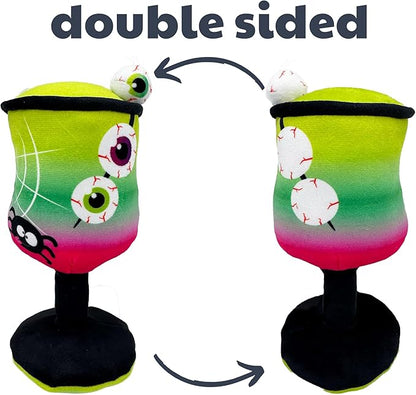 Huxley & Kent Funny Dog Toys w/ Squeaker & Crinkle - Stimulating & Interactive Chew Toy for Dogs - Mesh Lined Stuffed Dog Toy - Easy to Clean Doggie Toys for All Breeds (Witch's Potion,Small)