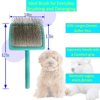Extra Long Pin Slicker Brush for Dog-Slicker Brush for Dogs Goldendoodles,Large Firm Deshedding Pet Undercoat Grooming Tool