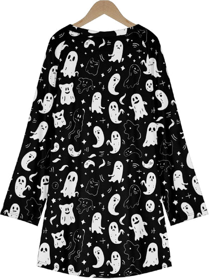 MARSVOVO Women Novelty Graphic Plus Size Sweater Crewneck Long Sleeve Cute Printed Loose Fit Casual Fall Sweaters Top