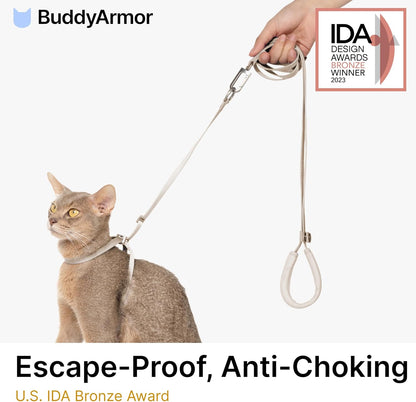 Sierra Blue M Cat Harness and Leash Set, Lightweight Escape Proof, Adjustable, Walking Training