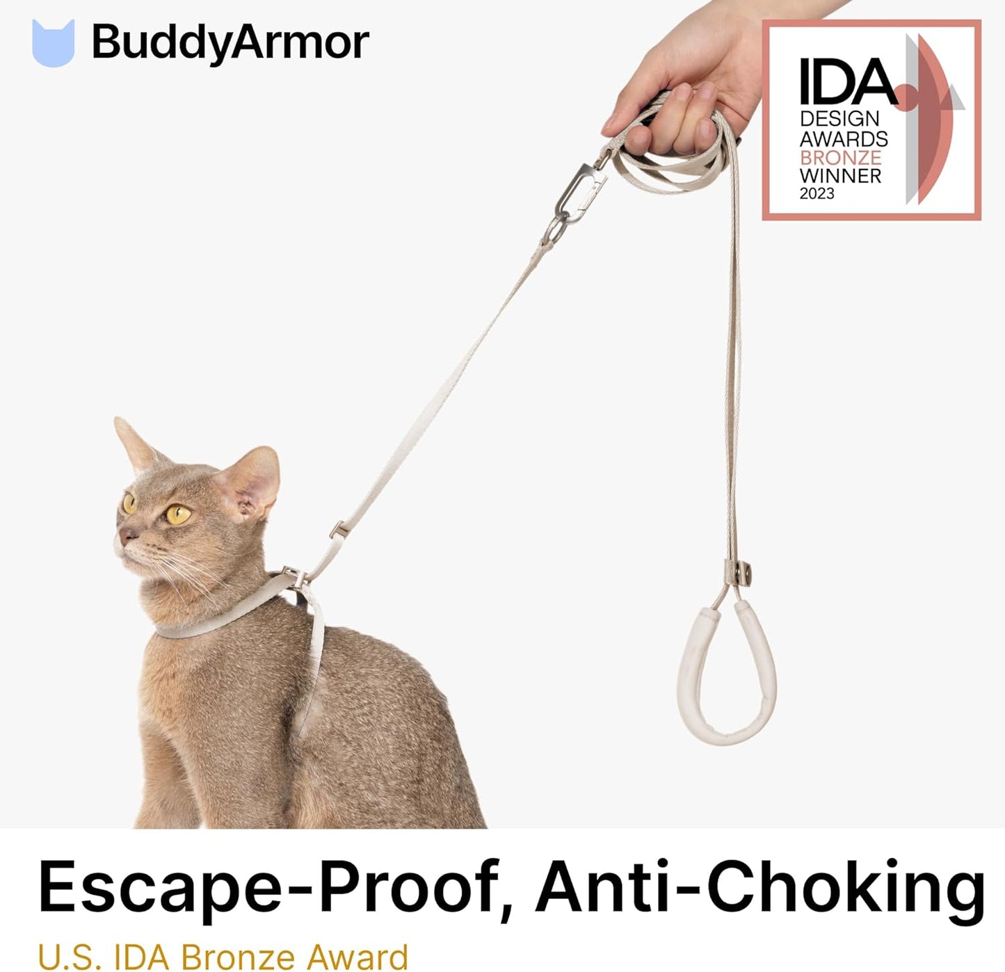 Cat Harness and Leash Set, Lightweight Escape Proof Cat Harness Leash with Padded Handle, Adjustable Cat Leash and Harness for Kitten Small Large Cats Walking Training (Blush Pink, M)