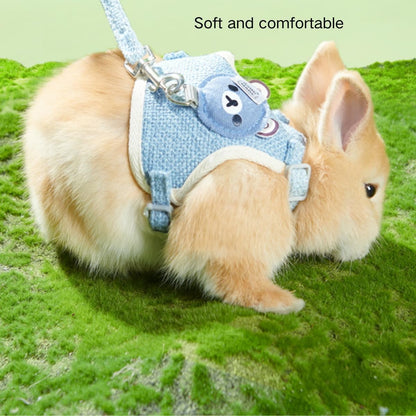 Rabbit Harness and Leash Set Adjustable Bunny Harness Leash Ferret Harness Guinea Pig Harness Ferret Leash for Small Pets Walking Outdoor (Medium,Green)