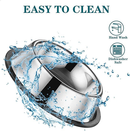 3Packs Cat-Bowls Cat Food Bowl - 4.5 Inch Non-Slip Stainless Steel Small Cats Wet Food Bowls 7 Oz Pet Feeding Bowl Whisker Fatigue Relief Cats Water Container for Kitten Puppy Small Dog