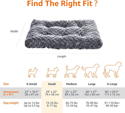 Amazon Basics Cat and Dog Bed and Crate Pad, Machine Washable, Indoor, 29 x 21 x 3 inches, Gray
