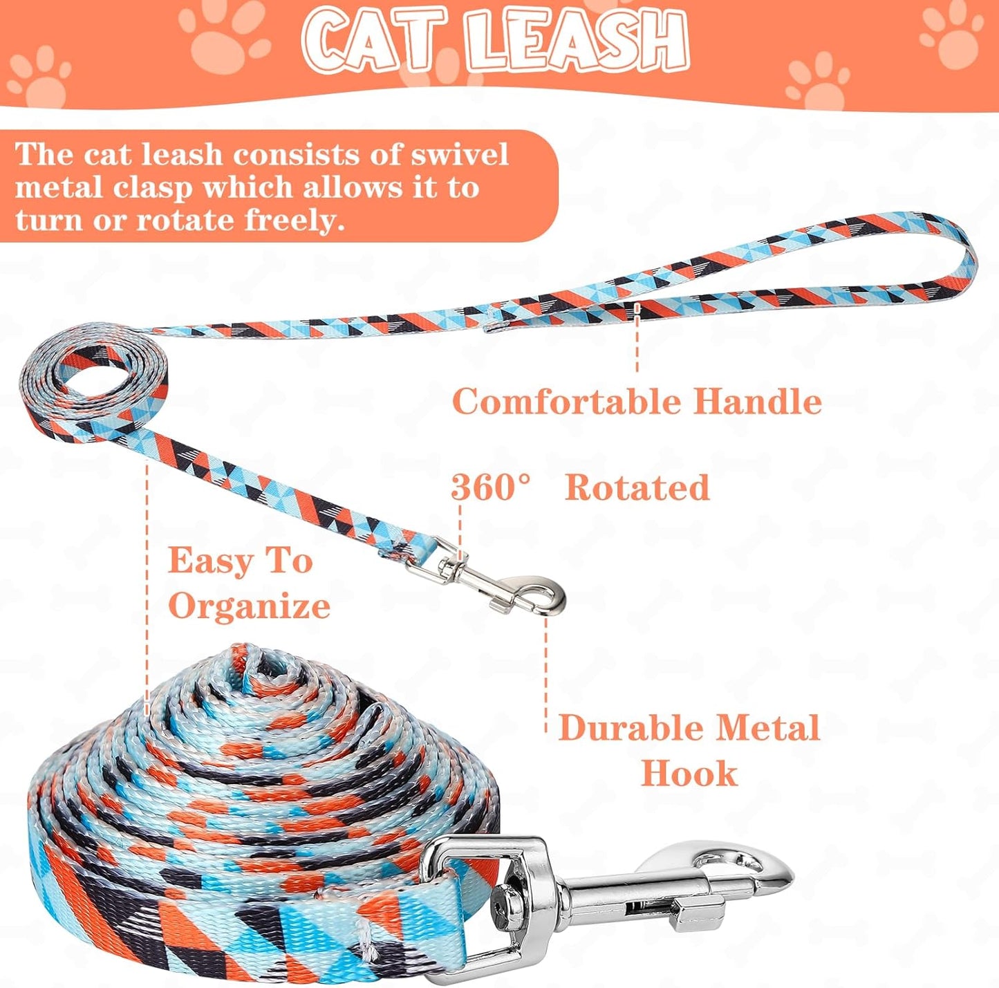 2 Pack Cat Harness and Leash Set, Escape Proof Adjustable Kitten Harness with Leash Collar Lightweight Soft and Comfortable for Small Medium Cats Walking and Travel