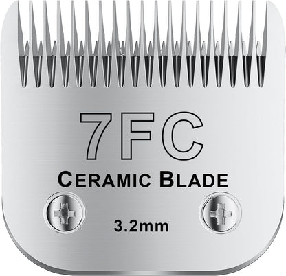 7FC# Detachable Pet Dog Grooming Clipper Ceramic Blade,Compatible with Andis Size 7FC Cut Length 1/8"(3.2mm),Compatible with andis/wahl/Oster Dog Clippers 1PCS