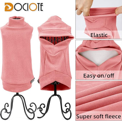 Small Dogs Fleece Dog Sweatshirt - Cold Weather Hoodies Spring Soft Vest Thickening Warm Cat Sweater Puppy Clothes Sweater Winter Sweatshirt Pet Pajamas for Small Dog Cat Puppy (Small, Red)