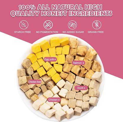 Freeze Dried Aquatic Turtle Food – 5-in-1 Chicken, Duck, Salmon, Egg Yolk & Liver Protein Blend, Scientifically Balanced for Box & Aquatic Turtles (145g)