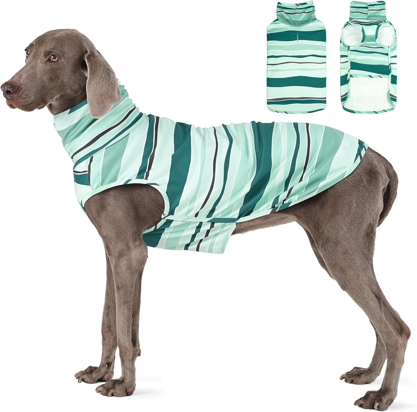 ROZKITCH Dog Sweaters for Large Dogs Winter Pullover with Leash Hole, Warm Sweatshirt with High Neck for French Bulldog Pets, Lightweight & Comfortable Medium & Large BlueStripe XL