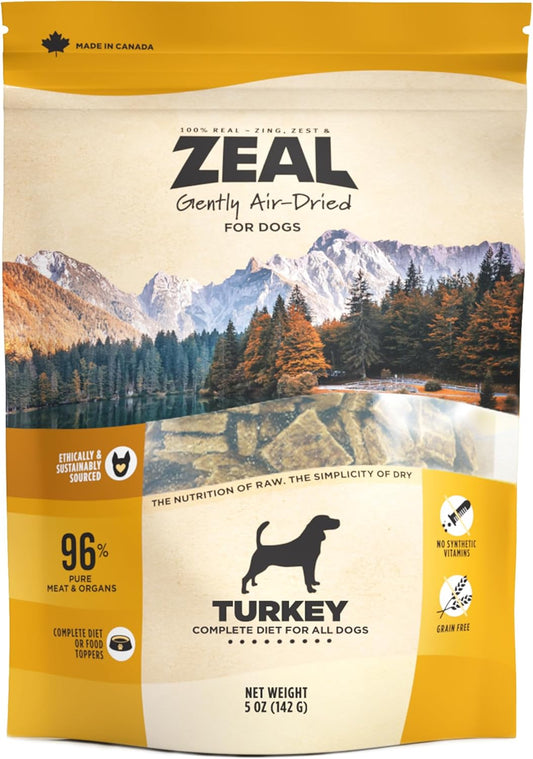 ZEAL Canada Air-Dried Turkey Recipe for Dogs - High Protein, Natural Superfoods, Nutrient Rich, No Fillers, Grain Free, Complete & Balanced (Turkey, 5 oz)