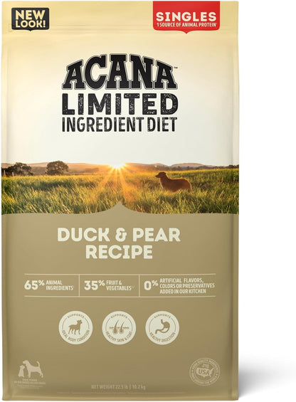 ACANA Singles Limited Ingredient Grain Free High Protein Dry Dog Food Duck & Pear Recipe 22.5lb Bag
