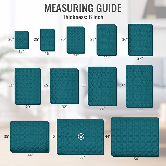 Nanbowang Waterproof Dog Bed Cover - Washable, Quilted Pet Pillow Replacement - Easy to Remove Hair - Lovely Puppy Bed for Dog/Cat 40x53x6